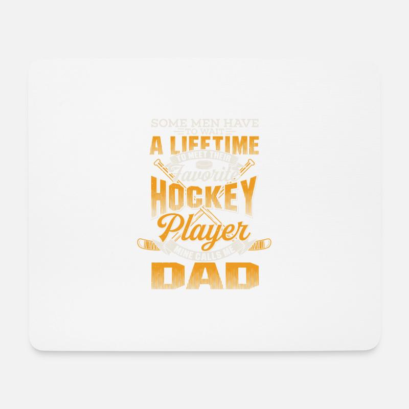 Eishockey Papa Spieler Kind Sohn Tochter Geschenk - Mousepad (Querformat) - Weiß