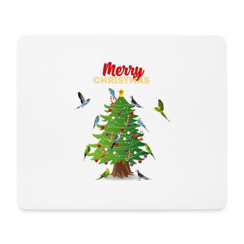Wellensittich Weihnachtsbaum Geschenk Weihnachten - Mousepad (Querformat) - Weiß - Vorne