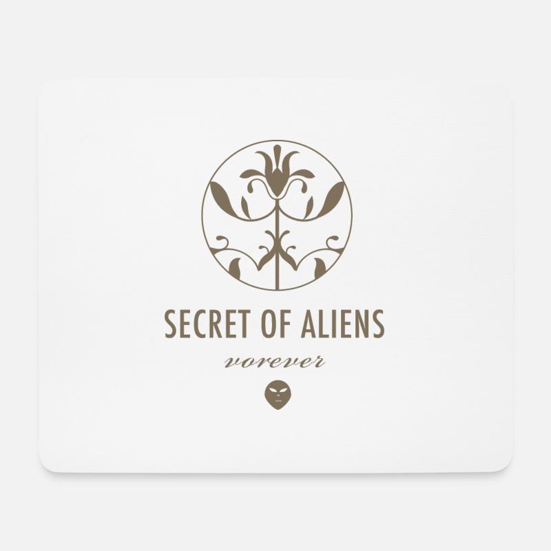 Secret of Aliens Logo Techno outfit Ravewear Tekno - Mousepad (Querformat) - Weiß