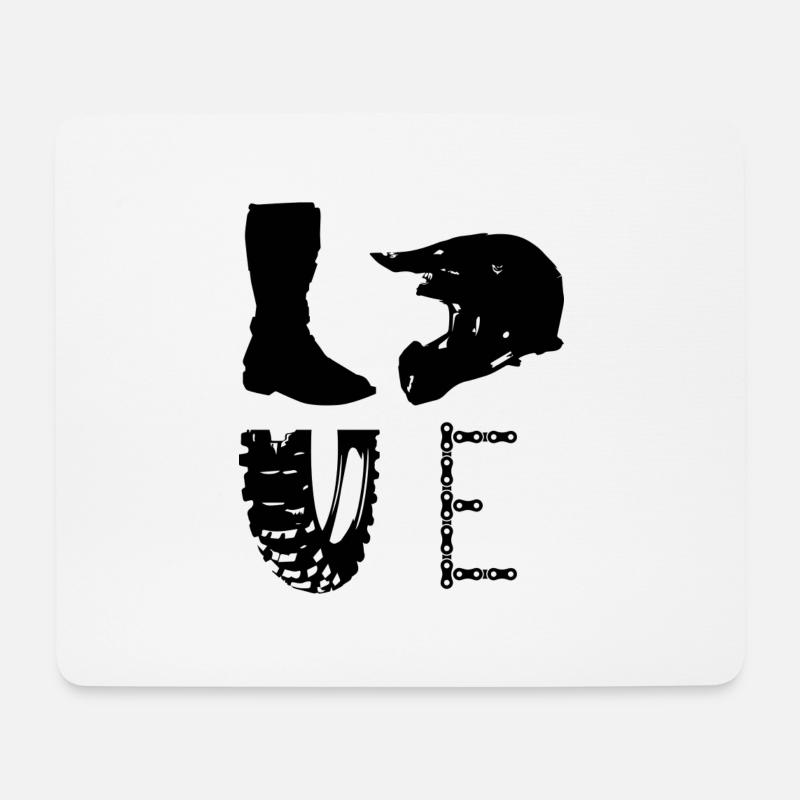 Love Motocross - Mousepad (Querformat) - Weiß