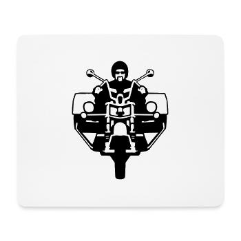 tricycle trike biker rider a motorcycle 3 - Tapis de souris (format paysage) - blanc - Devant