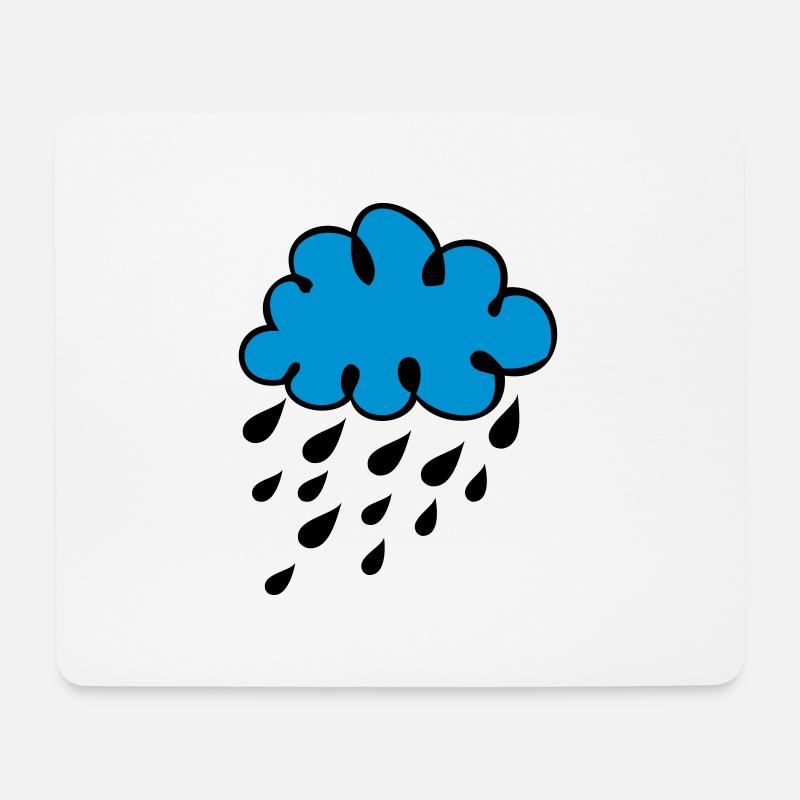 Wolke regen Tropfen - Mousepad (Querformat) - Weiß