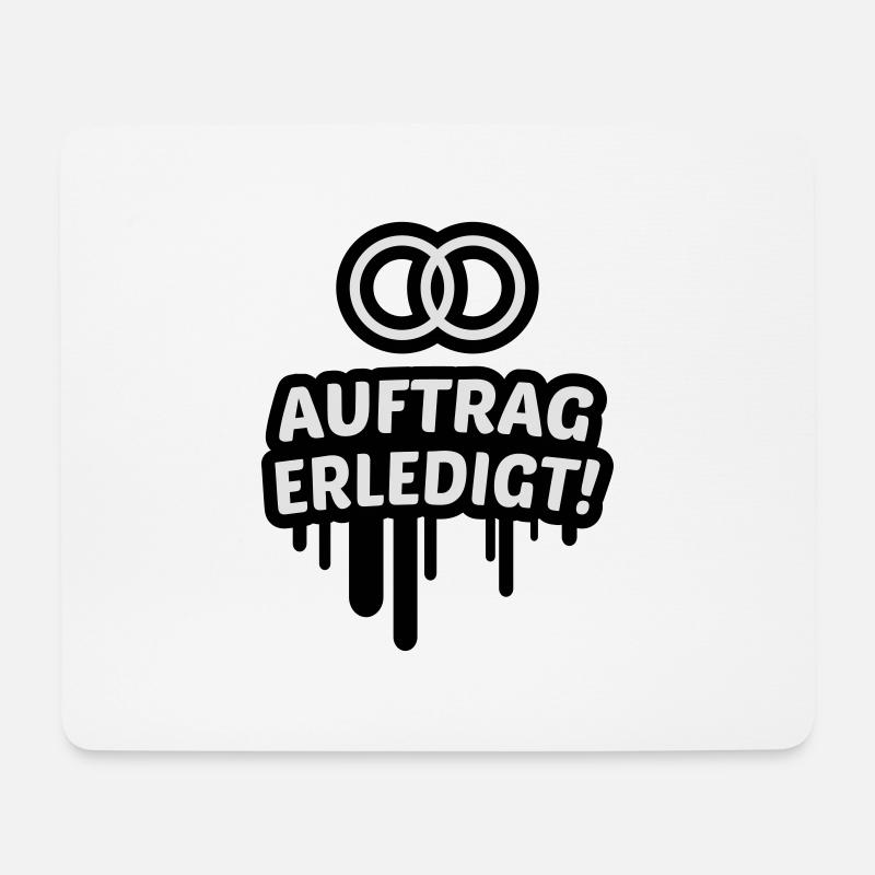 Auftrag erledigt, ehe, hochzeit 2c - Mousepad (Querformat) - Weiß