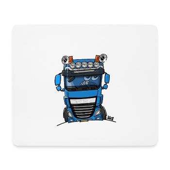 0700 D LKW blau - Mousepad (Querformat) - Weiß - Vorne
