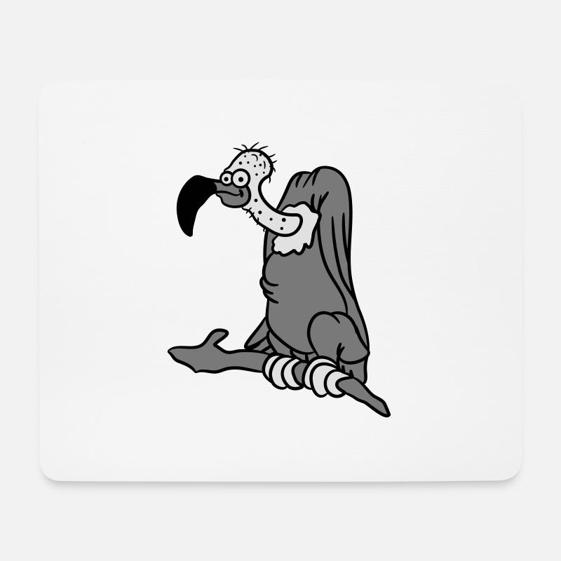 Lustiger Comic Cartoon Geier auf Ast - Mousepad (Querformat) - Weiß