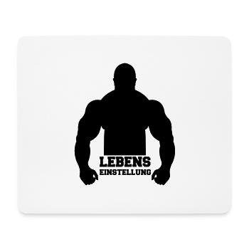lebens_einstellung - Mousepad (Querformat) - Weiß - Vorne