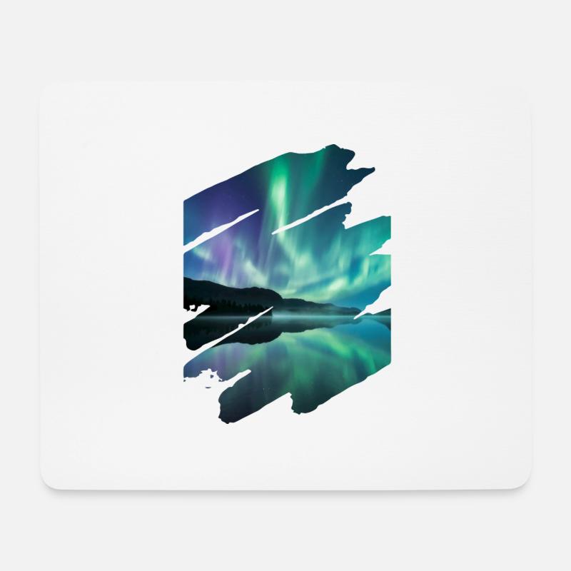 Nordlicht - Mousepad (Querformat) - Weiß