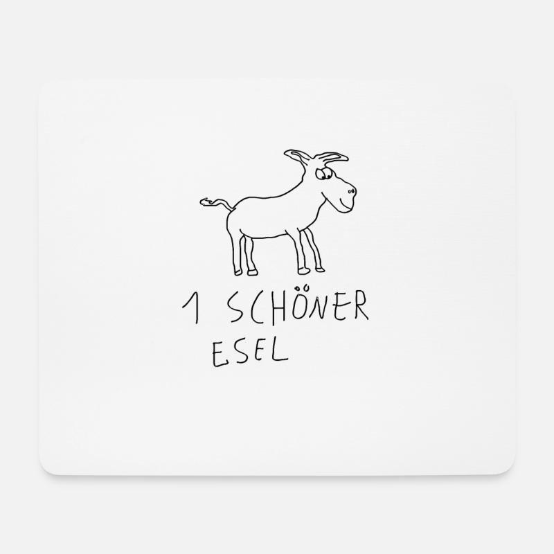 Schöner Esel Zeichnung Tiere Humorvoll - Mousepad (Querformat) - Weiß