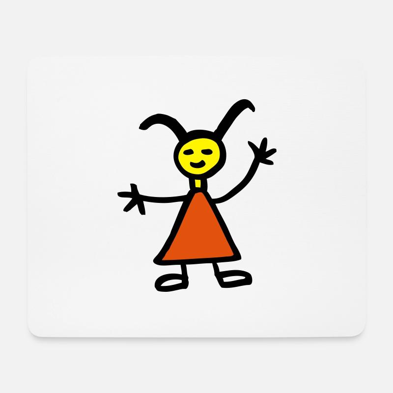 fille - Tapis de souris (format paysage) - blanc