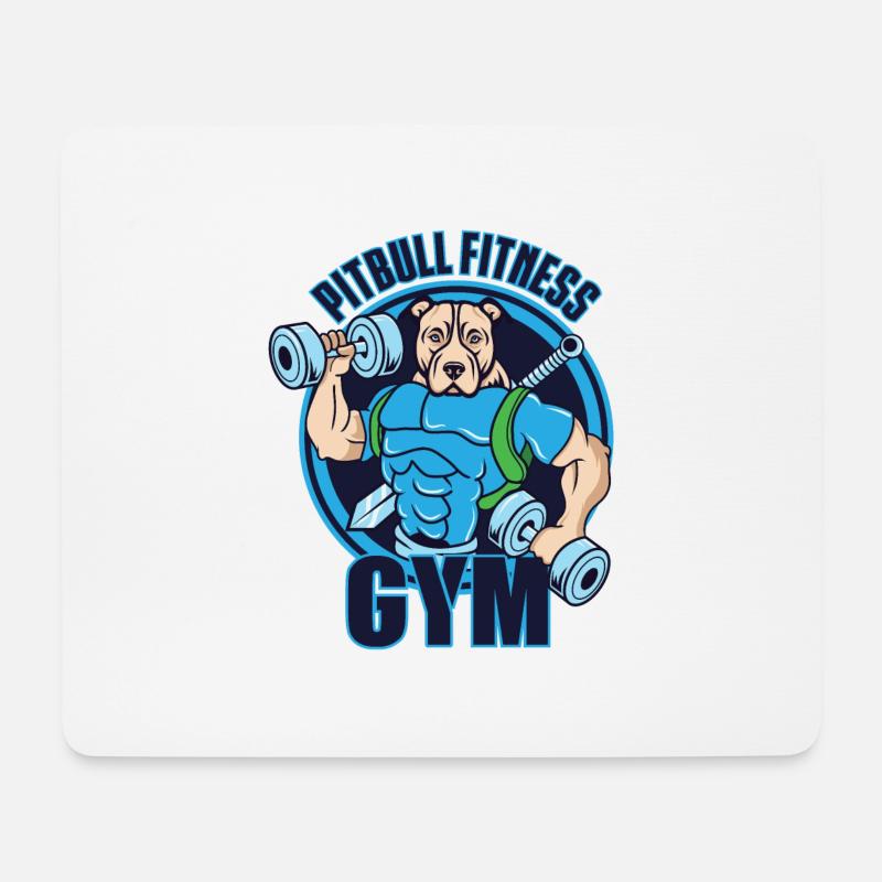 Pitbull Fitness Gym - Mousepad (Querformat) - Weiß