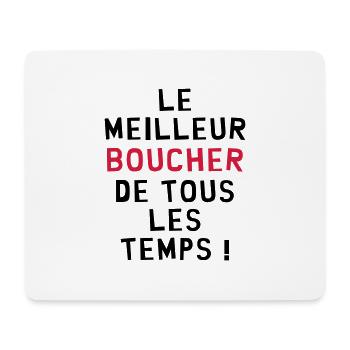 Boucher / Bouchère / Boucherie / Viande Charcutier - Tapis de souris (format paysage) - blanc - Devant