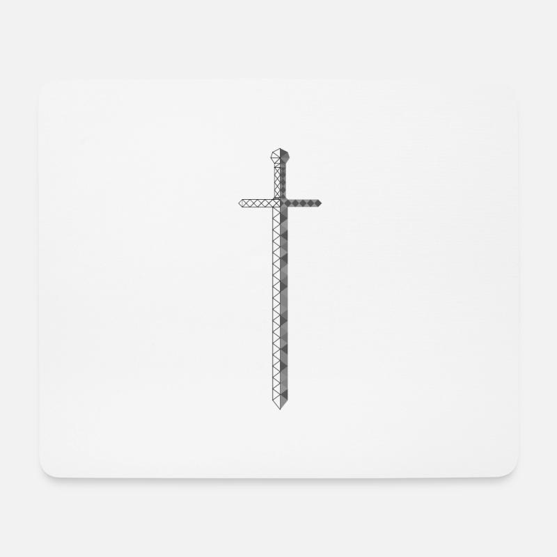 Polygon schwert - Mousepad (Querformat) - Weiß