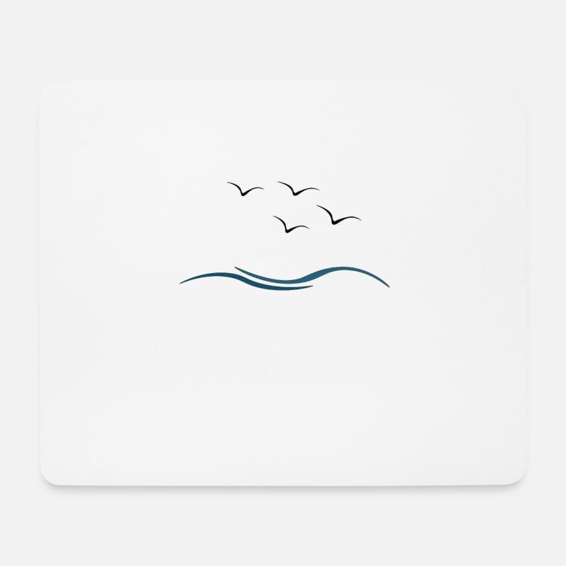 Möwe - Mousepad (Querformat) - Weiß