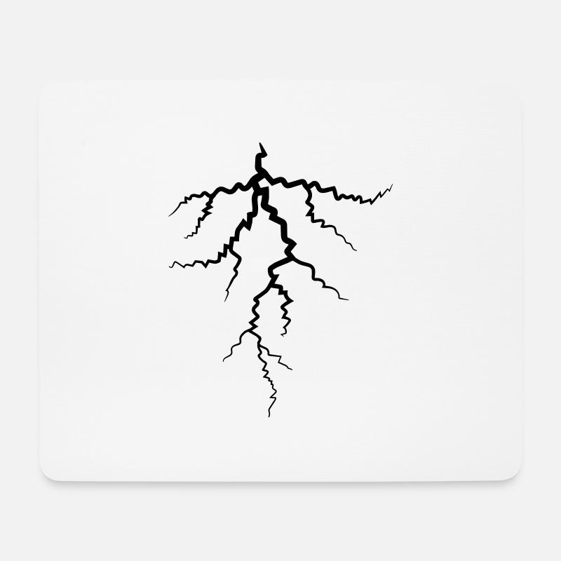blitz donner wetter unwetter sturm elektrisch stro - Mousepad (Querformat) - Weiß