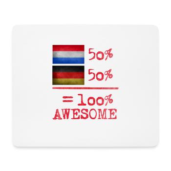 half Dutch Dutch german 50% - Mouse Pad (horizontal) - white - Front