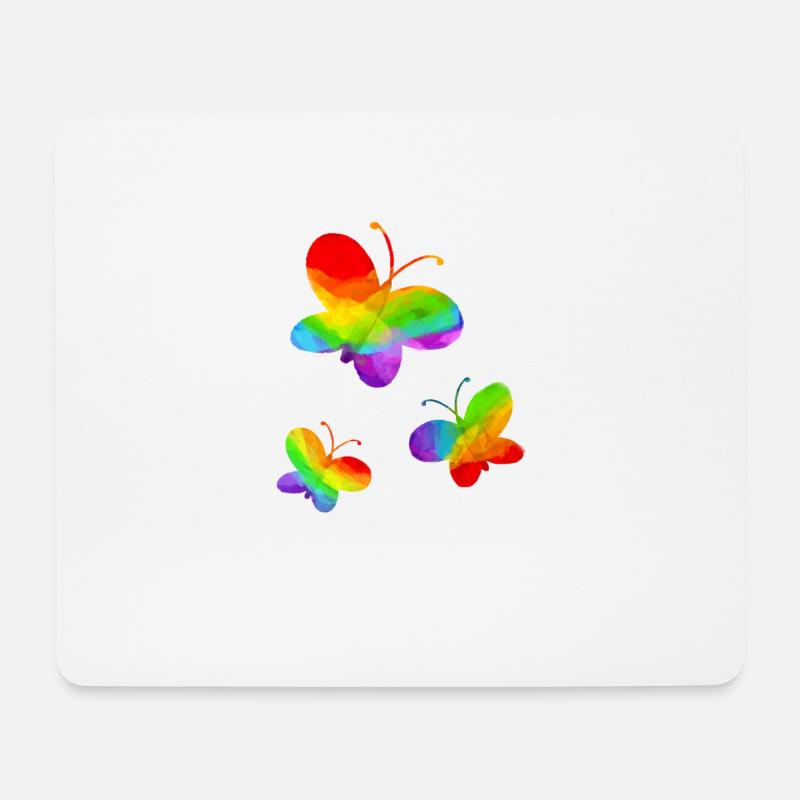 Butterfly LGBT Gay Pride CSD Regenbogen - Mousepad (Querformat) - Weiß