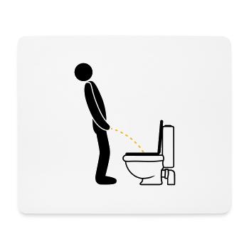 WC logo im stehen pinkeln pissen klo toilette erle - Mousepad (Querformat) - Weiß - Vorne