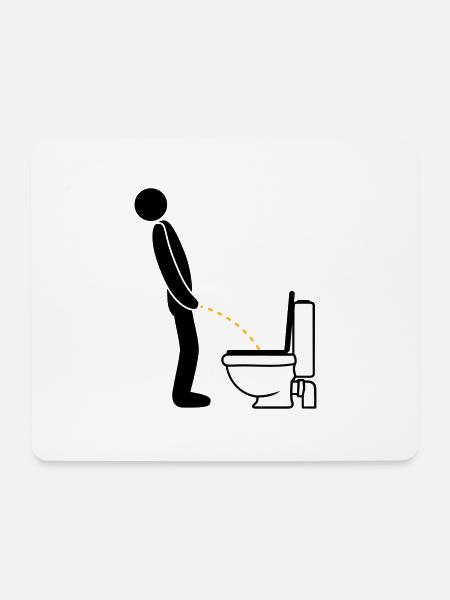 WC logo im stehen pinkeln pissen klo toilette erle - Mousepad (Querformat) - Weiß
