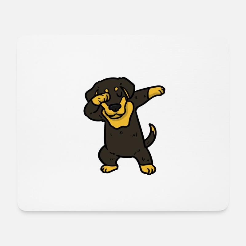Dabbing Dachshund Dackel Hund - Mousepad (Querformat) - Weiß