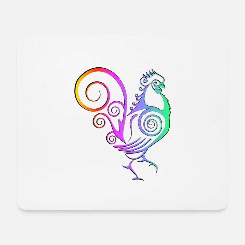 Hahn Huhn Henne Kücken Ei Regenbogen Hühner - Mousepad (Querformat) - Weiß