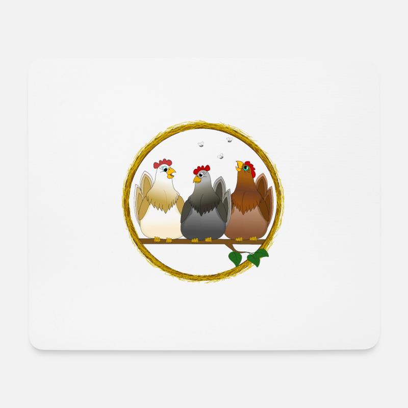 Huehner Hühner Huhn Hahn Kücken Vogel Ei Ostern - Mousepad (Querformat) - Weiß
