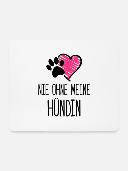 huend nie ohne herz - Mousepad (Querformat) - Weiß