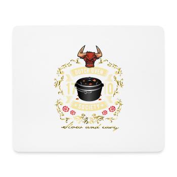 Grill-T-Shirt Dutch Oven Society - Mousepad (Querformat) - Weiß - Vorne