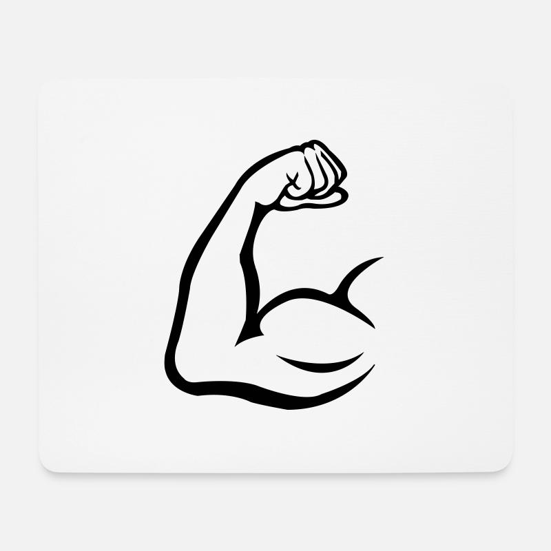 bizeps - Mousepad (Querformat) - Weiß