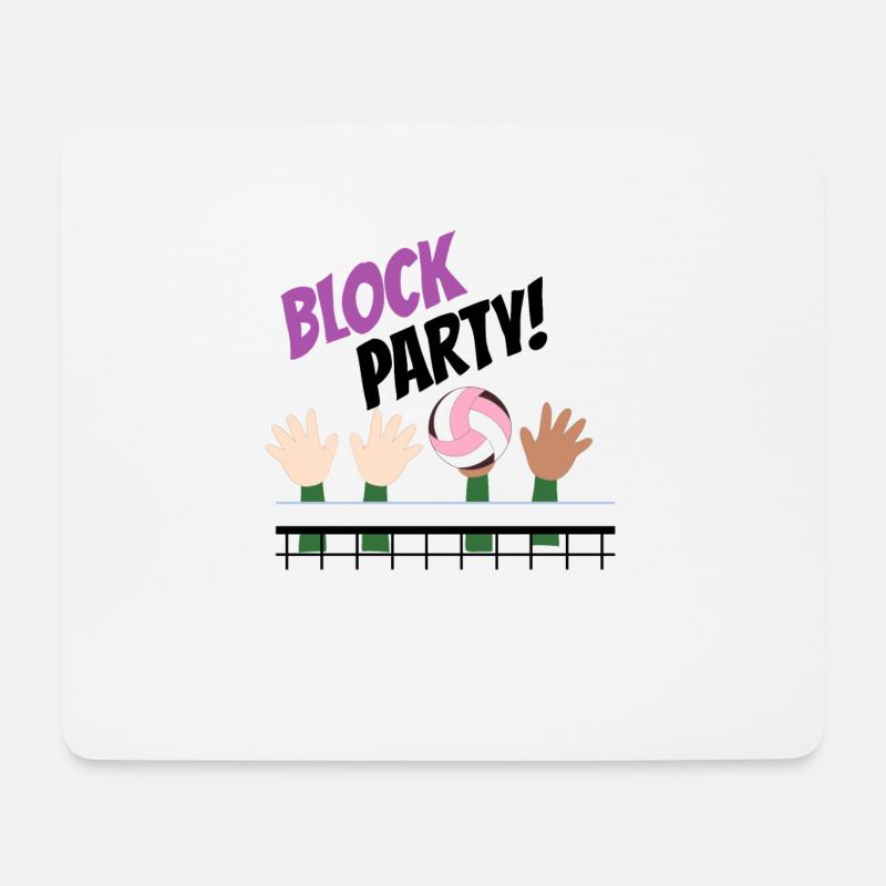 Block party volleyball team sport - Mouse Pad (horizontal) - white