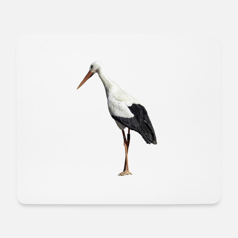 Storch - Mousepad (Querformat) - Weiß