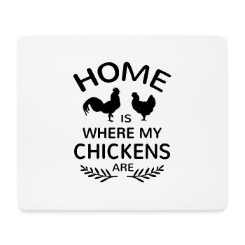 At home chickens chicken rooster farmer farmer farm - Mouse Pad (horizontal) - white - Front