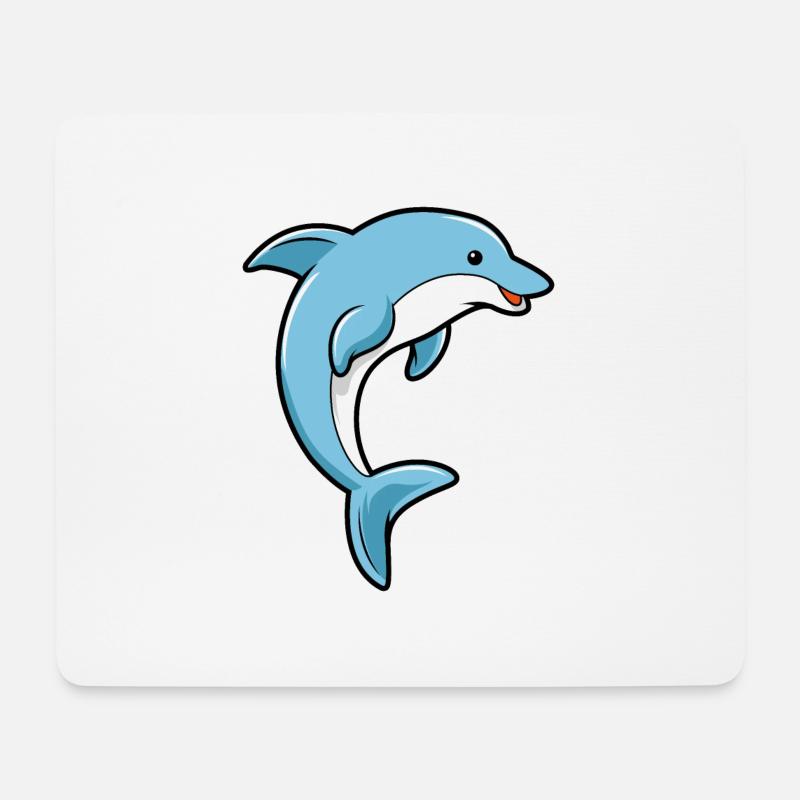 Delfin - Delphin - Mousepad (Querformat) - Weiß