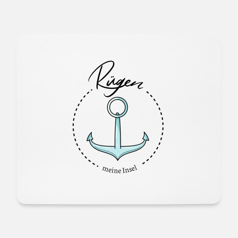Rügen meine Insel cooler Spruch mit Anker Meer - Mousepad (Querformat) - Weiß