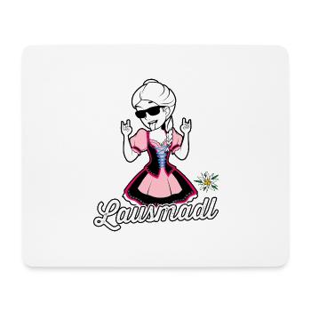 Lausmadl mit Dirndl Bayrisches Madl Bayern Tracht - Mousepad (Querformat) - Weiß - Vorne