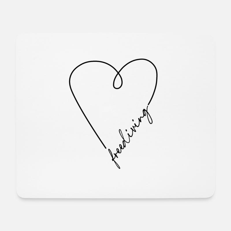 Ich liebe Apnoetauchen - I love freediving - Mousepad (Querformat) - Weiß