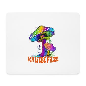Ich liebe Pilze, bunte Pilze, Pilz, Geschenkidee - Mousepad (Querformat) - Weiß - Vorne