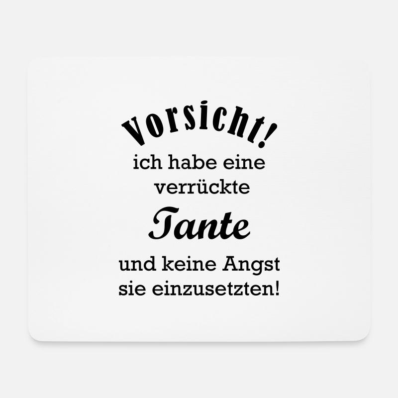 VORSICHTcrazyTante - Mousepad (Querformat) - Weiß
