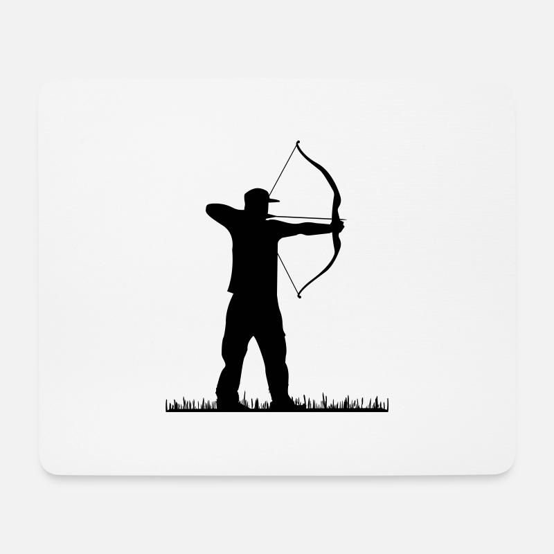 Bogenschütze Pfeil & Bogen Bogenschießen Motiv - Mousepad (Querformat) - Weiß