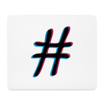 Hashtag effet 3D - Tapis de souris (format paysage) - blanc - Devant