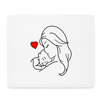Amour enfant femme - Tapis de souris (format paysage) - blanc - Devant