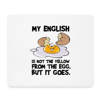 MON ANGLAIS N'EST PAS LE JAUNE DE L'ŒUF - Tapis de souris (format paysage) - blanc - Devant