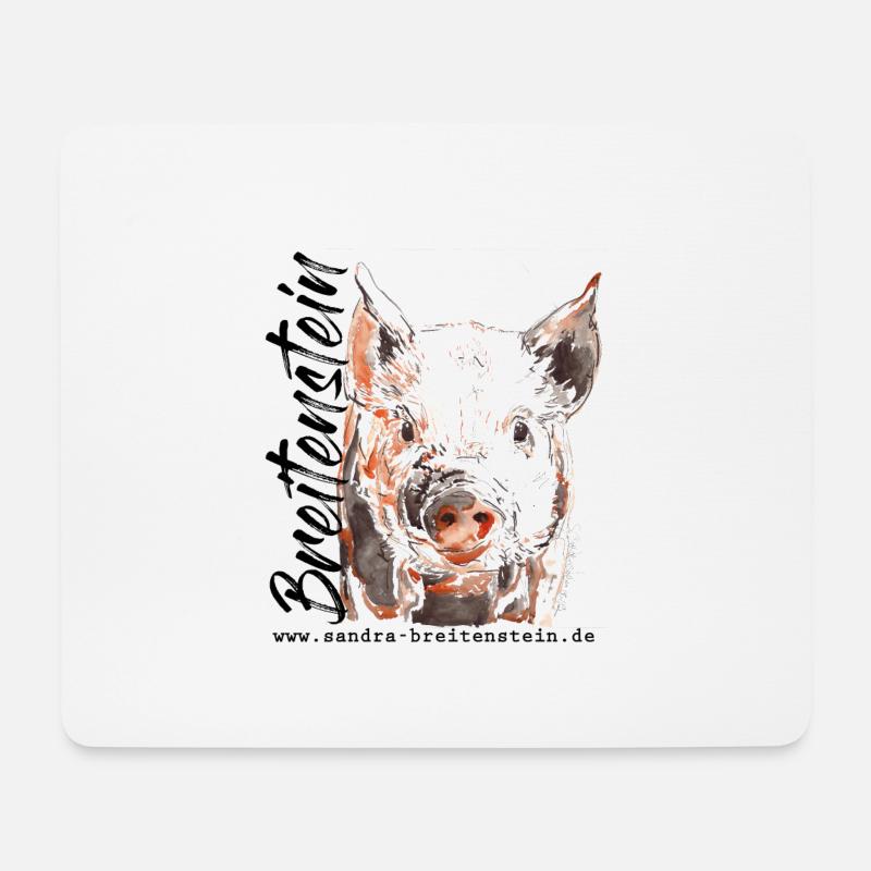 Schweinchen - Mousepad (Querformat) - Weiß