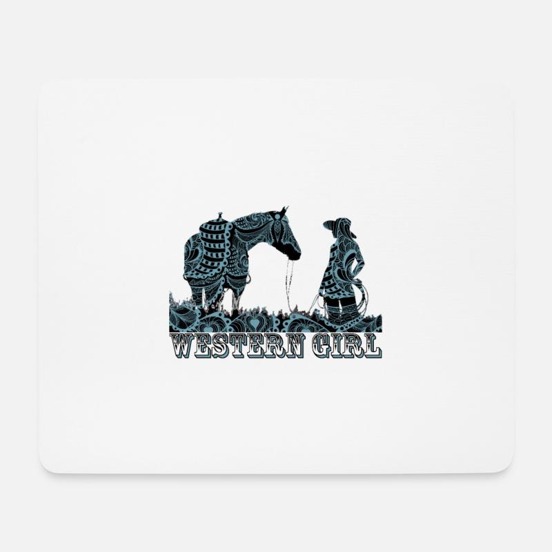 Western Girl - Mousepad (Querformat) - Weiß
