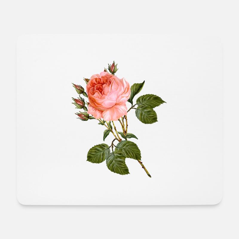 Blume - Mousepad (Querformat) - Weiß