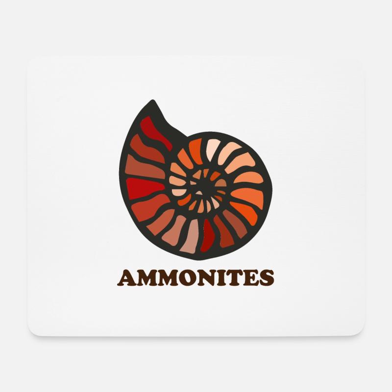 Ammoniten - Mousepad (Querformat) - Weiß