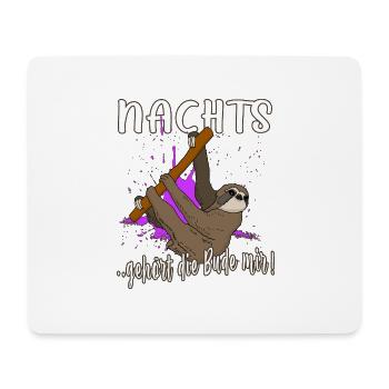 nachtschicht faultier nachtarbeit schichtarbeit - Mousepad (Querformat) - Weiß - Vorne