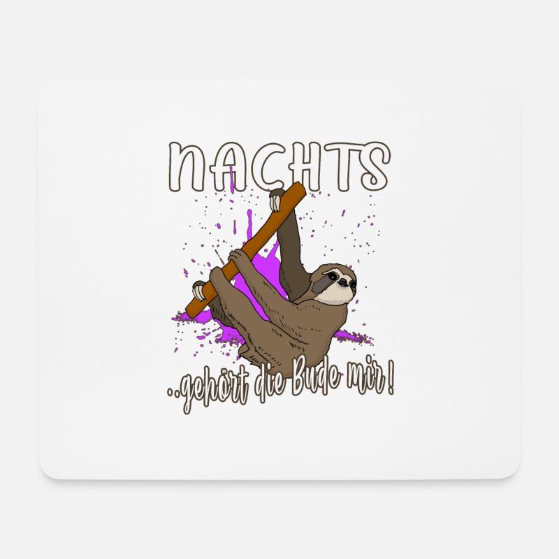 nachtschicht faultier nachtarbeit schichtarbeit - Mousepad (Querformat) - Weiß