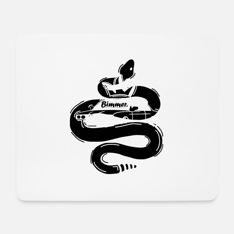 Bimmer Autos und Schlange - Mousepad (Querformat) - Weiß
