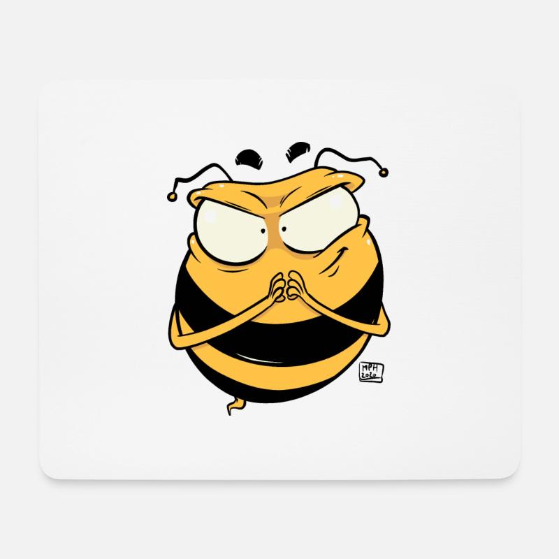 Biene fies - Mousepad (Querformat) - Weiß
