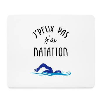 J'peux pas j'ai natation - Tapis de souris (format paysage) - blanc - Devant